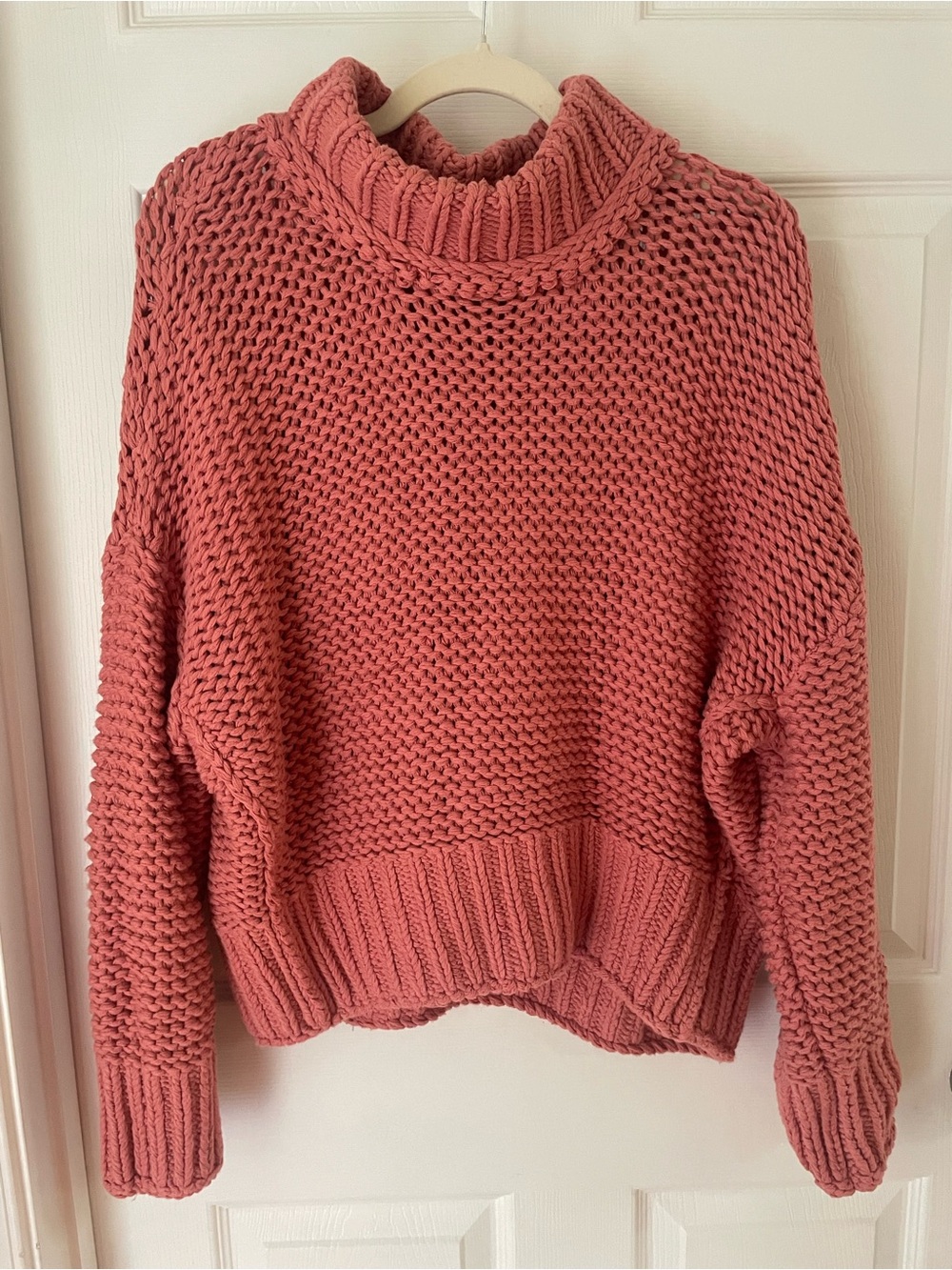 Free People Chunky Knit Cotton Blend Sweater